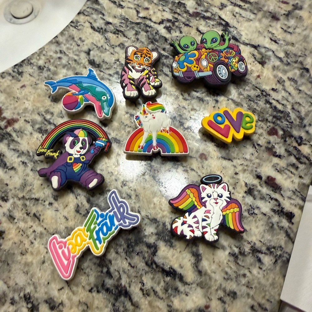 Lisa frank croc shoe charms set of 8